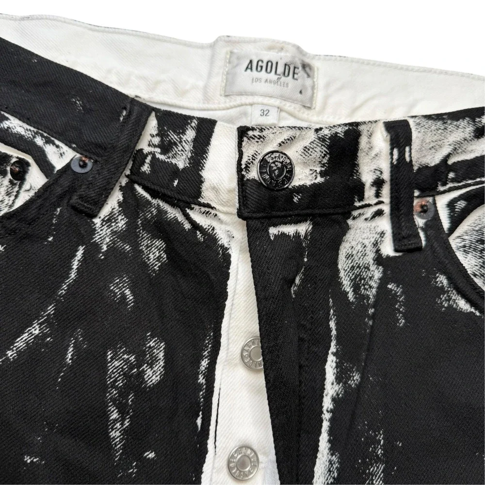 AGOLDE 90's Jeans Black White Painted Wash Straight Leg Men's Size 32